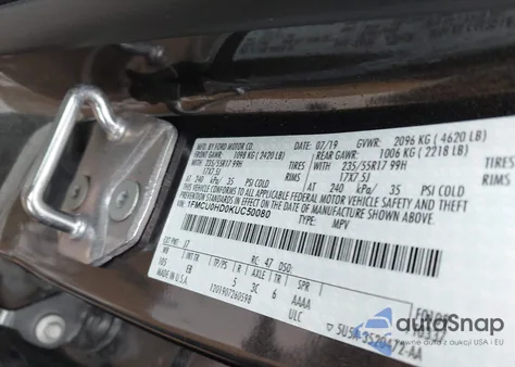 2019 Ford Escape Sel from USA, damaged, VIN 1FMCU0HD0KUC50080